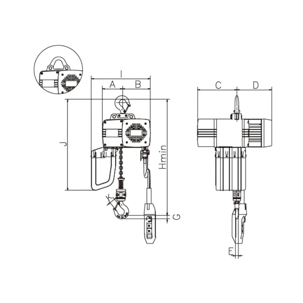 Palans Électriques à Chaîne 2 Vitesses | Capacité 250kg à 5T - Image 2
